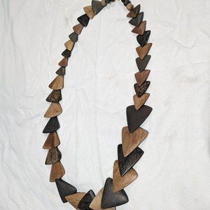 Vintage Wooden Beads Necklace 37.5"